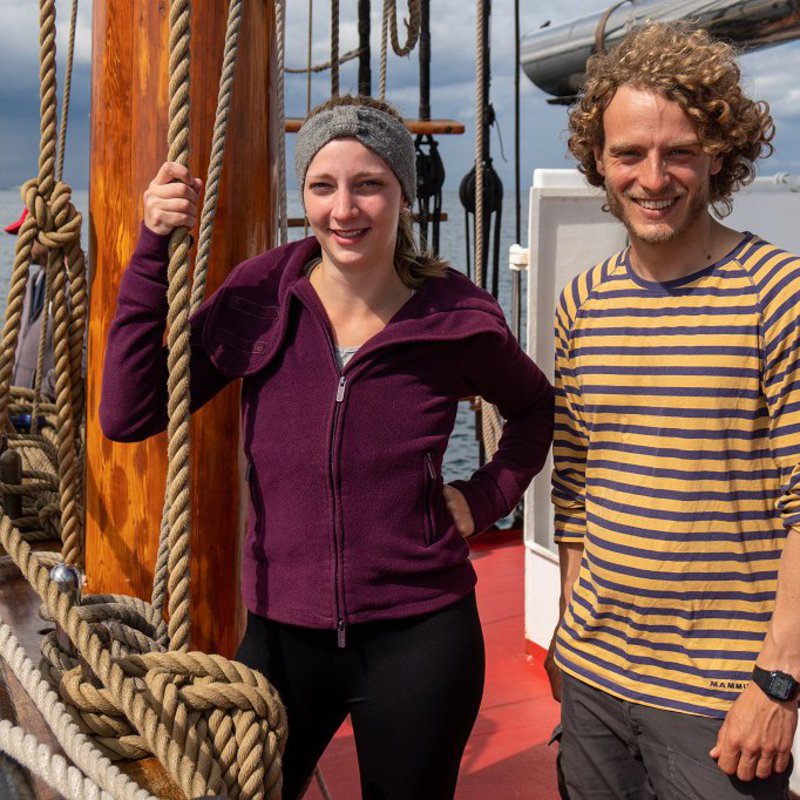 Inger-Roxanne Meyer und Christian Arriens auf der Thor Heyerdahl.