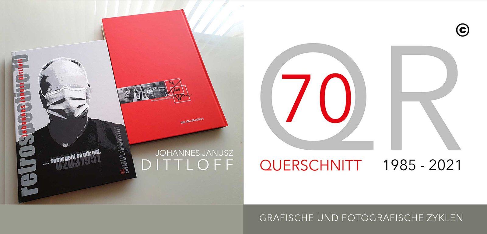Einladungskarte von Dittloff zur Ausstellung "QR 70"