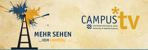 Campus TV Logo von der FH Kiel mit dem Schriftzug "Mehr sehen ...von Campus.".