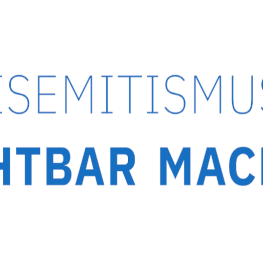 Slogan Antisemitismus sichtbar machen.