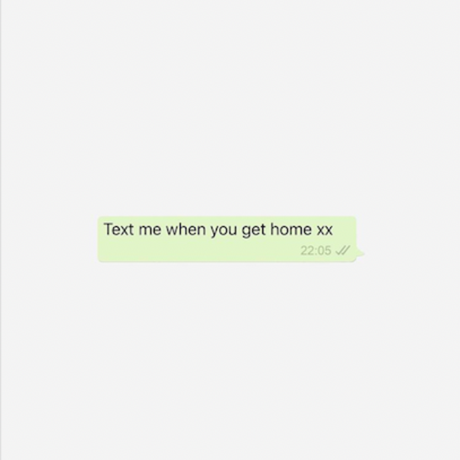 Ein Whatsapp-Chat, in dem steht: "Text me when you get home".