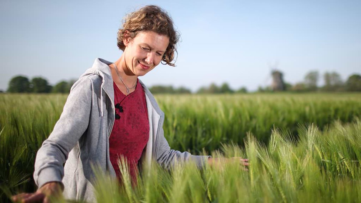 Student of the Department of Agricultural Economics at Kiel University of Applied Sciences in the cornfield