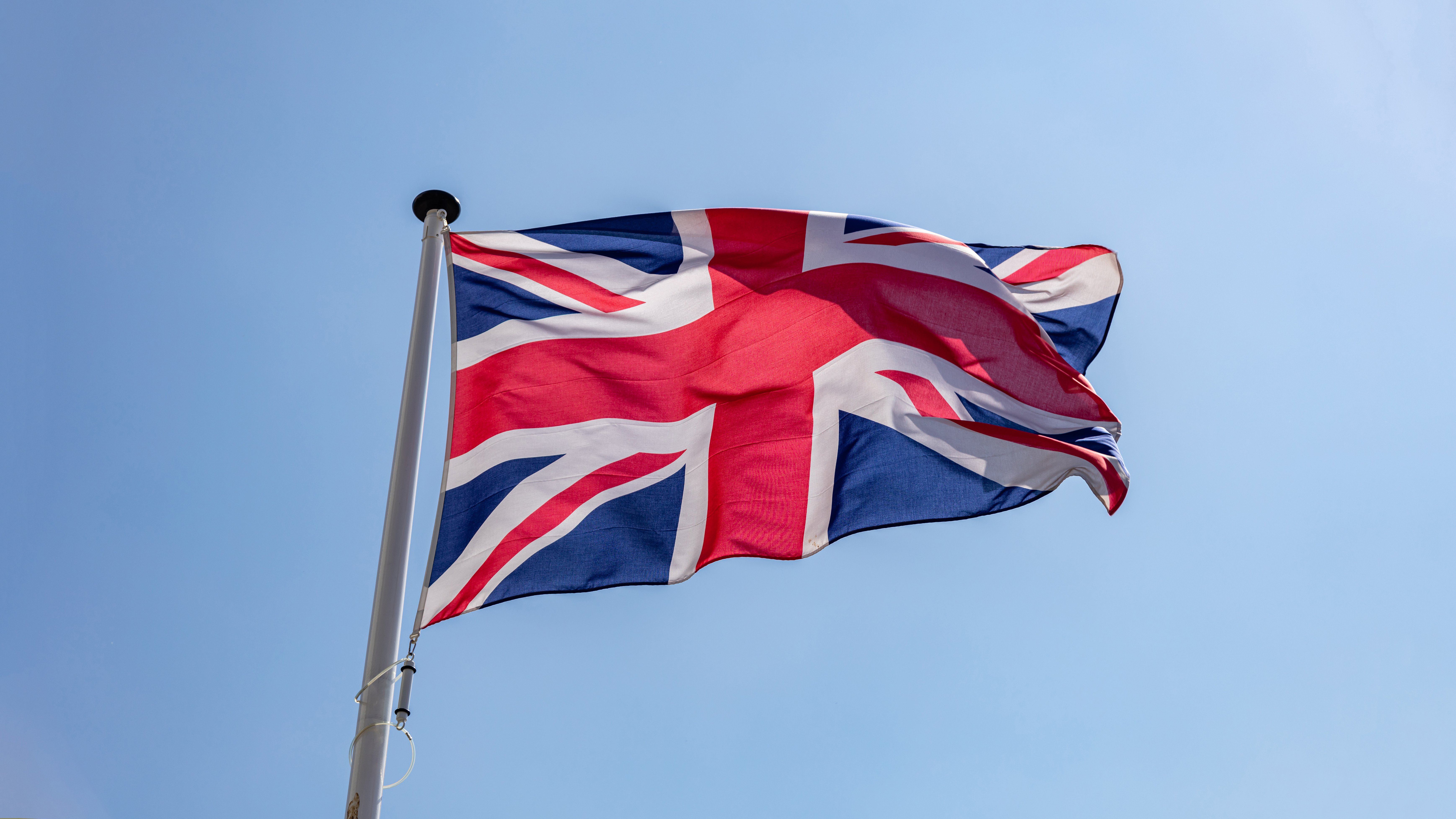 Flagge des United Kingdom im Wind