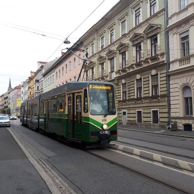 Bild der Bim, der Straßenbahn in Graz