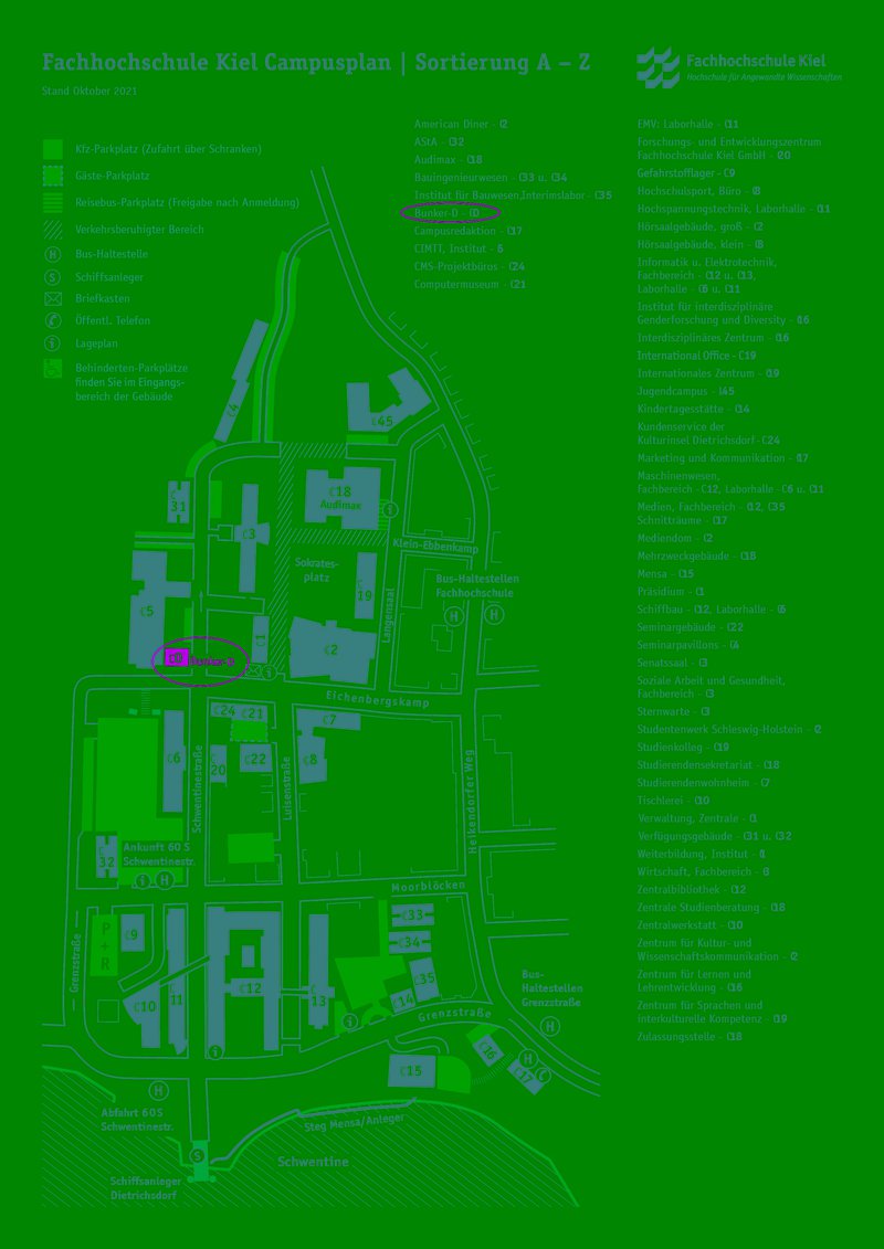 Lageplan Campus FH Kiel, Bunker-D