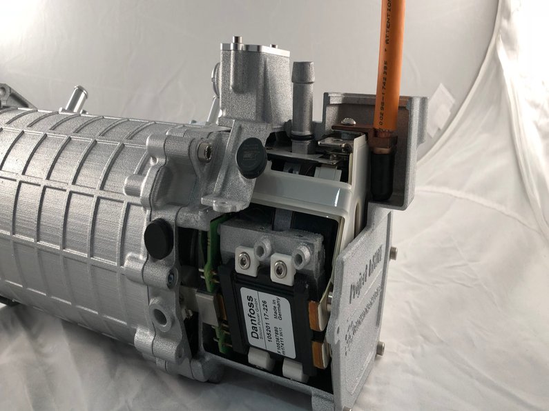 Motor integrated power electronic back