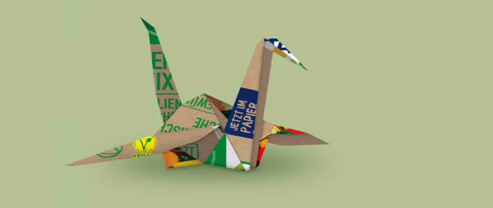 Ein Origami-Vogel