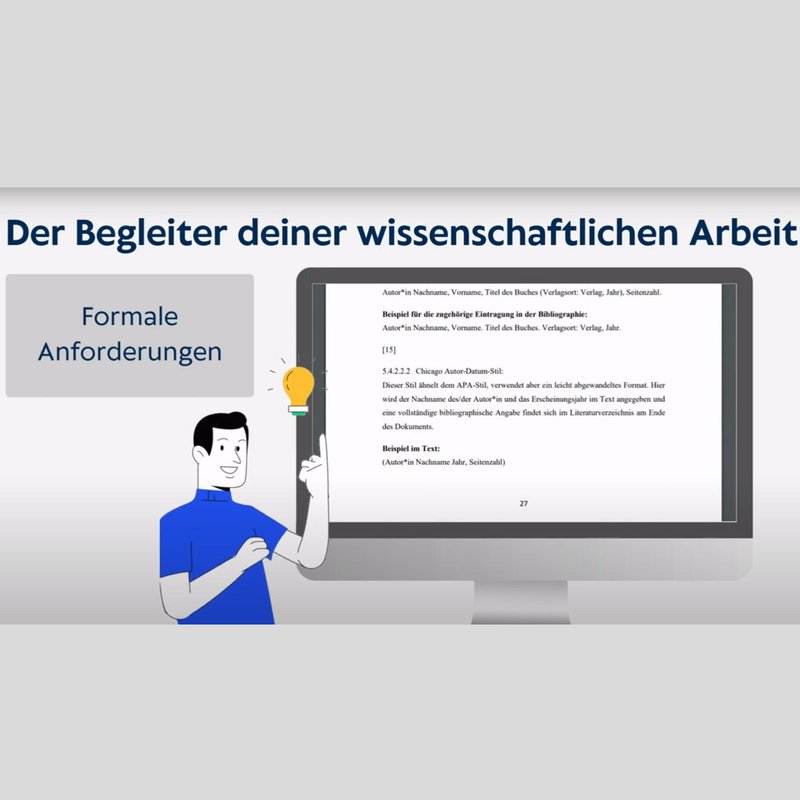 Screenshot aus dem Teaser-Video für den Leitfaden Wissenschaftliches Arbeiten am Fachbereich IuE der FH Kiel