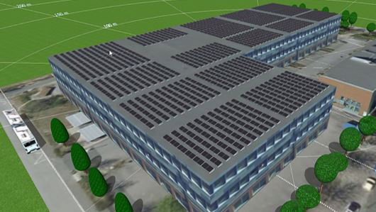 Visualisierung eines fiktiven Gebäudes auf dem FH-Campus