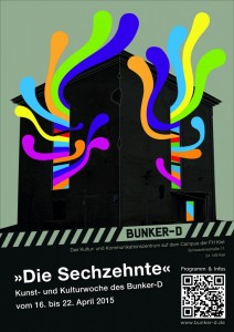 Der Flyer lädt ein zur "Sechzehnten Kunst- und Kulturversnataltung des Bunker-D".